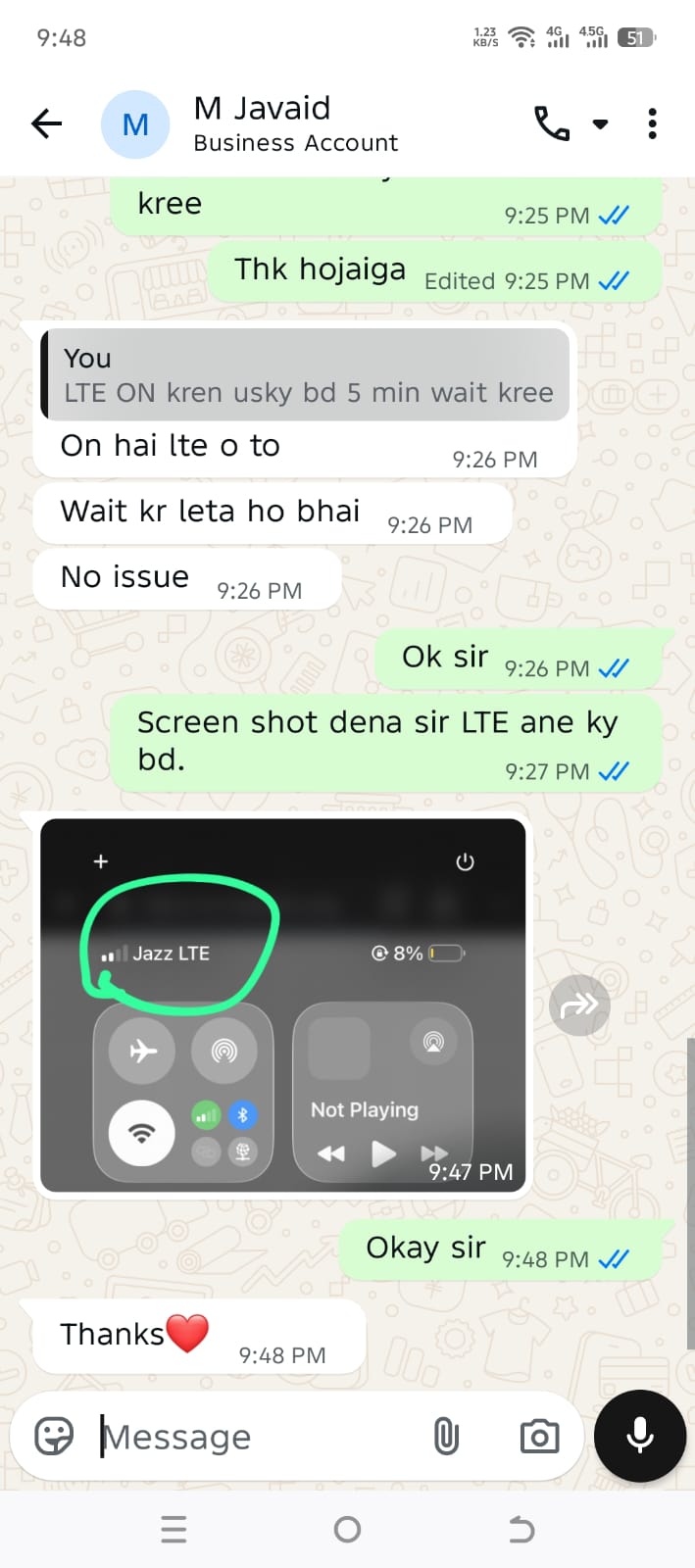 Customer review screenshot