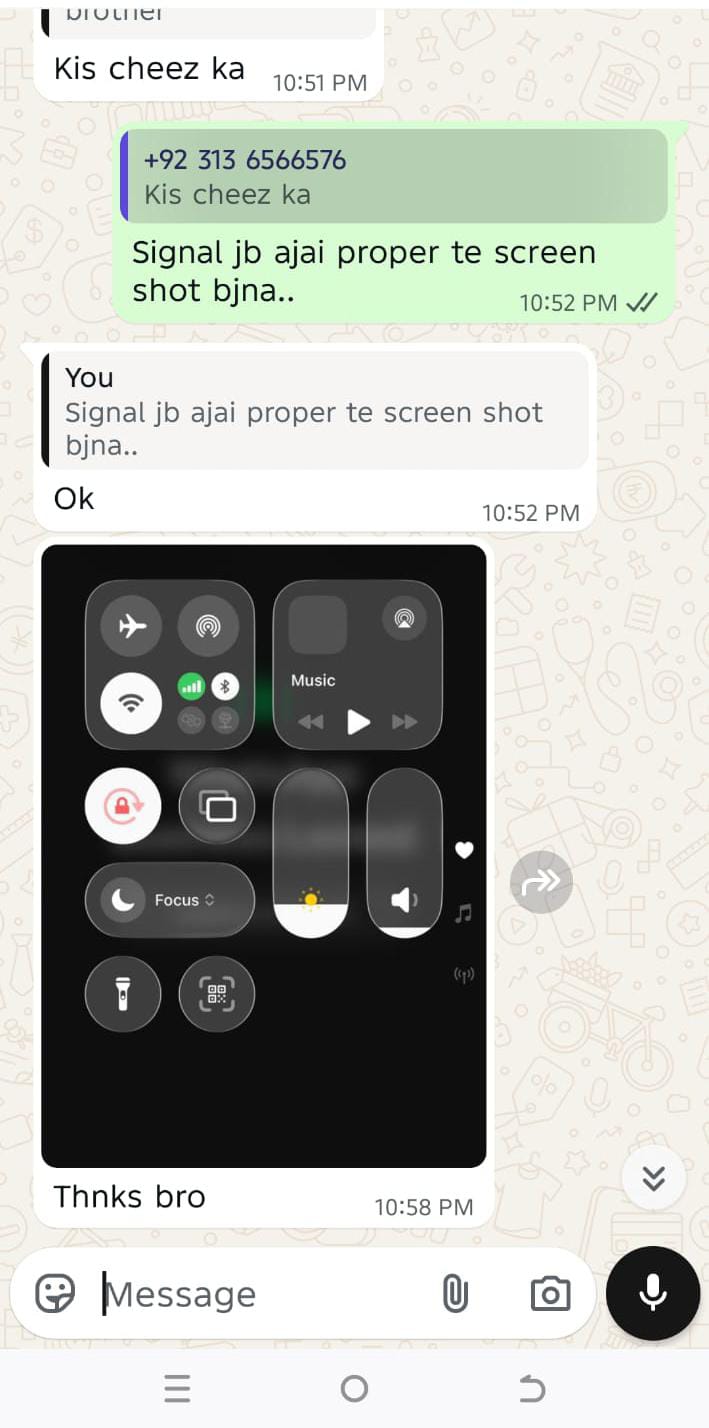 Customer feedback screenshot
